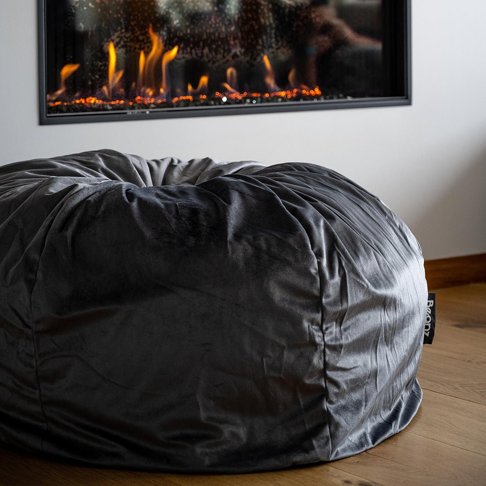 Large crushed velvet on sale bean bag